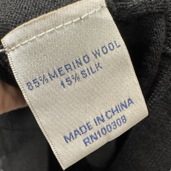 Peter Millar Sweater Mens Large Black Crown Soft 1/4 Zip Merino Wool Silk SEGMA - Picture 7 of 11